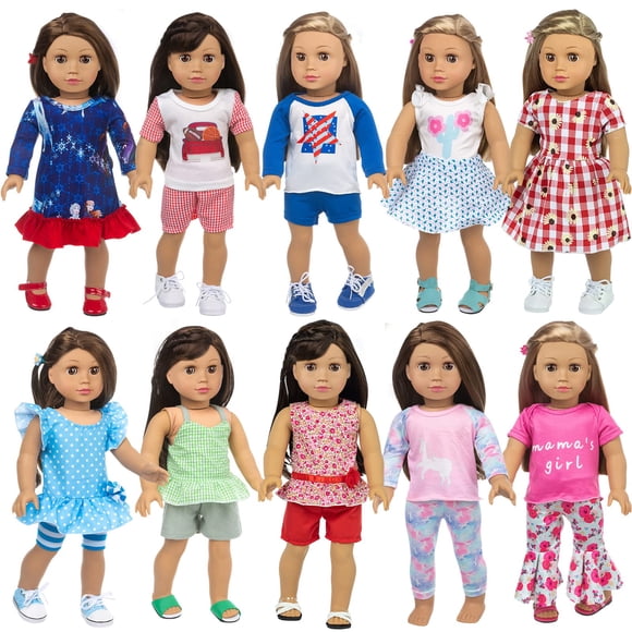 Set de ropa para muñecas ZQDOLL para muñecas estadounidenses de 18 pulgadas, 23 piezas