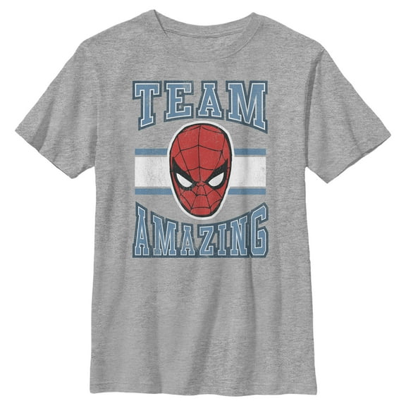 Boy's Marvel Spider-Man Team Amazing Graphic Tee Athletic Heather Large