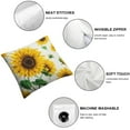 thumbnail image 4 of Autua Sunflower Pillow Still Life Zipper Closure Home Furnishing 12x12in, 4 of 5