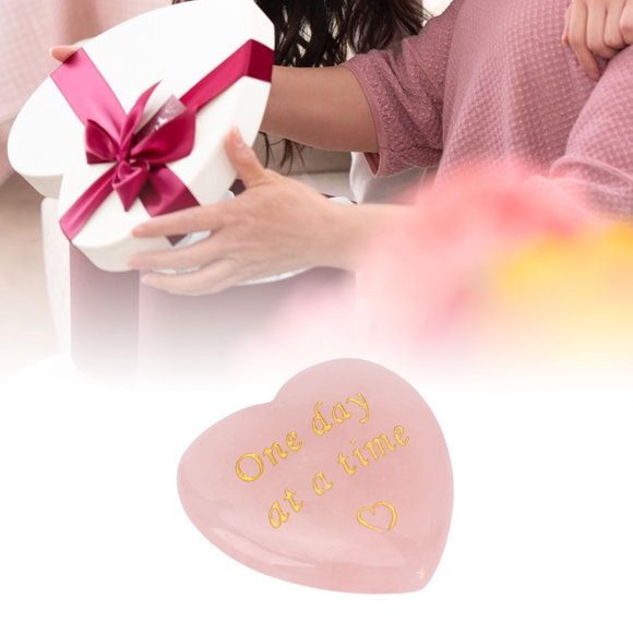 Rose Quartz Puffy Heart Stone, Heart Shaped Rose Quartz Stone Unique Pure Safe for Daily Use