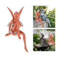 thumbnail image 4 of Estatua Sentada Hugo Adorno de Jardín Artesanía de Resina Decoración de Patio Ángel Azul, 4 of 10