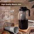 thumbnail image 2 of PNHYTUGY Cold Brew Coffee Maker, 64 Oz Mason Jar Pitcher with Stainless Steel Filter & Pour Spout Handle Lid & Heavy Duty Glass for Iced Coffee & Tea -（2 Quart） Black, 2 of 5