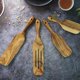 thumbnail image 5 of Juego De Utensilios De Cocina De Madera De Teca Natural Herramientas De Cocina Utensilios De Cocina De Madera Duraderos Multifuncionales Moyic HA034454-00, 5 of 6