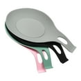 thumbnail image 1 of Silicona Cuchara Descanso, 7.68 x 3.74 Calor Resistente Cocina Utensilio Soporte Espátula Cucharón Descanso para Mostrador Estufa Tapa, Negro/Claro Gris/Turquesa/Rosa 1 Juego, 1 of 6