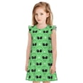 thumbnail image 1 of Fotbe alien cartoons Vestido de Dormir para Niñas de 3 a 10 Años, Mangas Cortas, Estilo Princesa, Pijama Camisón con Mangas Voladas-X-Large, 1 of 6