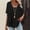 *Black, variant on Women's Solid Color Crewneck Short Sleeve T-Shirt with Ruffle Hem ,Casual Loose Fit Summer Top Khaki,Women's Plus L