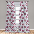 thumbnail image 5 of Ambesonne Sugar Skull Curtains, Pink Roses and Heads, Pair of 28"x95", Pale Blue Pink Green, 5 of 5