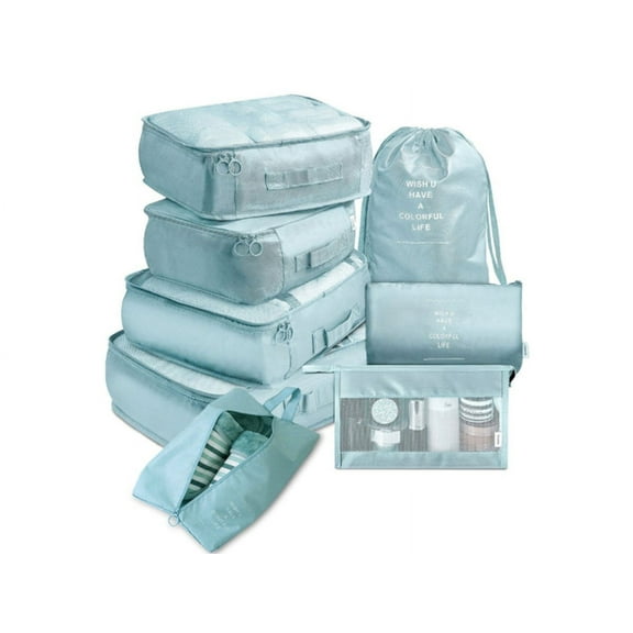 MPM 8 PC Packing Cube Luggage Organizers Set, Travel Packing Bags, Suitcase Bag Set, Travel Accessories Essentials, Pack