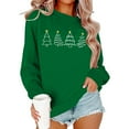 thumbnail image 2 of Fiaer Ladies Sweatshirts Christmas Tree Crew Neck Pullover Long Sleeve Baggy Plus Size Fashion Xmas Tops Green S, 2 of 6