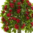thumbnail image 3 of Nearly Natural 5.5 ft. Bougainvillea Topiary Artificial Tree in Sand Colored Planter, 3 of 4