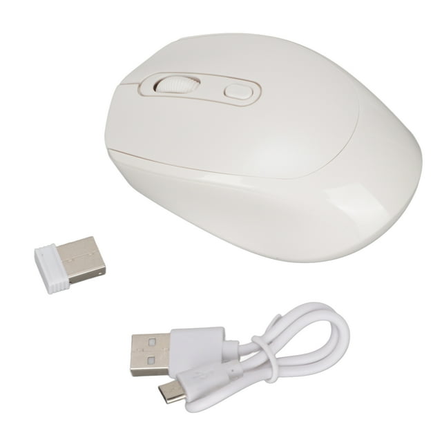 Ratón inalámbrico ratón de ordenador ajustable 24G 1600DPI con receptor USB y cable USB ratón ergonómico portátil para juegos para ordenador portátil Plug and Play ANGGREK Otros