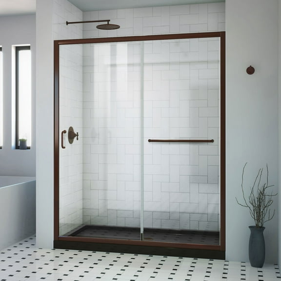 Dreamline Dl-6970Clc88 Infinity-Z 30" D X 60" W X 74-3/4" H Clear Sliding Shower Door,