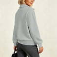 thumbnail image 6 of Vynhevius Women Mock Neck Sweatshirt Half Zip Long Sleeve Loose Casual Pullover Top With Pocket, 6 of 8