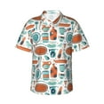 thumbnail image 2 of Xecao Cute Tableware print Hawaiian shirt - a stylish short-sleeve button-down for men, perfect for casual beach and tropical outings., 2 of 9