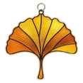 thumbnail image 2 of Yellow Ginkgo Leaf Fall Ornament, 3.14 Inch Polycarbonate Window Wall Hanging Decor with Metal Chain, Indoor Outdoor Seasonal Home Decoration, 2 of 6