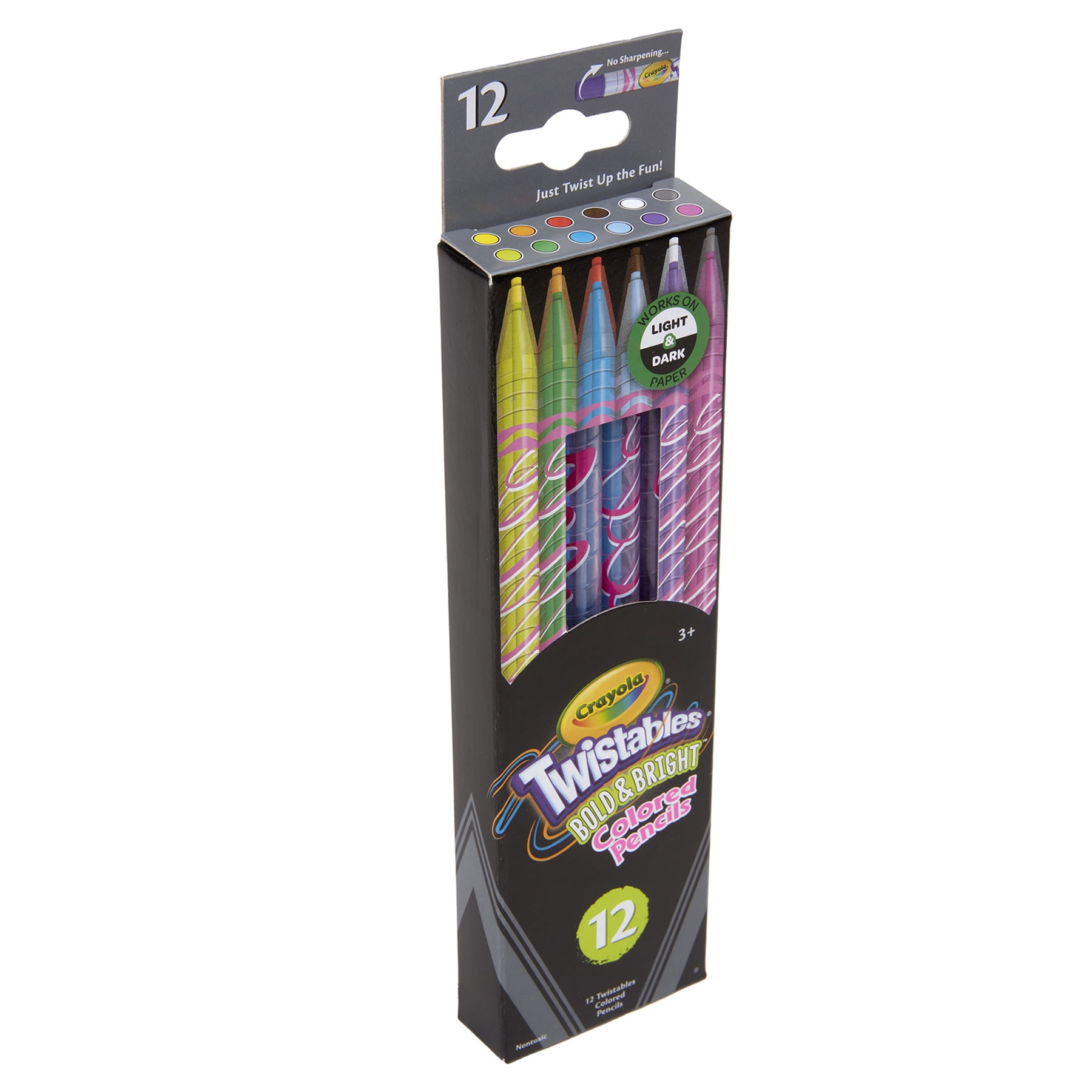 Crayola Bold & Bright Twistables Colored Pencils, 12 Per Pack, 3 Packs