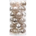 thumbnail image 1 of Juego de 30 adornos navideños decorativos de plástico transparente irrompible de 2,37" con delicadas decoraciones rellenas (30 unidades), 1 of 5