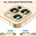 thumbnail image 3 of [6 Pack] IBAOLE Camera Lens Protector Compatible with iPhone 12 Pro Max 6.7 inch, [Installation Tray] Aluminum Alloy Tempered IBAOLE Camera Circle Cover (Gold) Gold -, 3 of 6