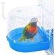 thumbnail image 1 of Bird Bath Box Bird Cage Accessory Supplies Bathing Parakeet Caged Bird Bathing Tub with Water Injector for Pet Small Birds Canary Budgies Parrot Parakeet Finch Canary Parrot Lovebird (Blue), 1 of 5