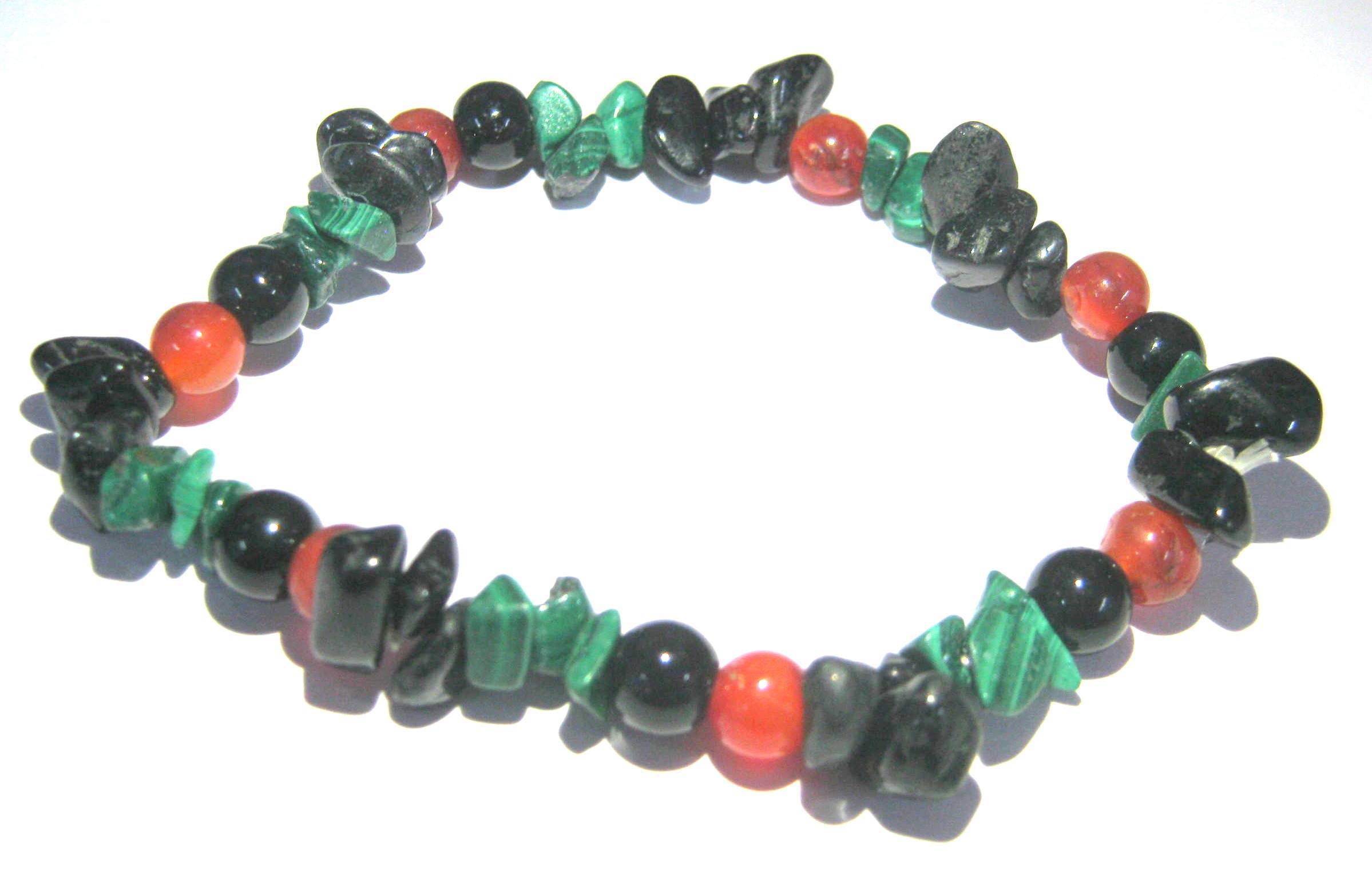 crystalmiracle Black Tourmaline Malachite Carnelian Black Obsidian Beaded Bracelet Crystal Healing Gift Fashion Jewelry