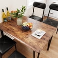 thumbnail image 3 of Dining Table Set for 4, Kitchen Table Chairs Set of 4, Industrial Dining Room Table Set with 4 Upholstered Chairs, 5Pcs Dining Table Set for Small Place, Apartment, Rustic Brown, 3 of 9