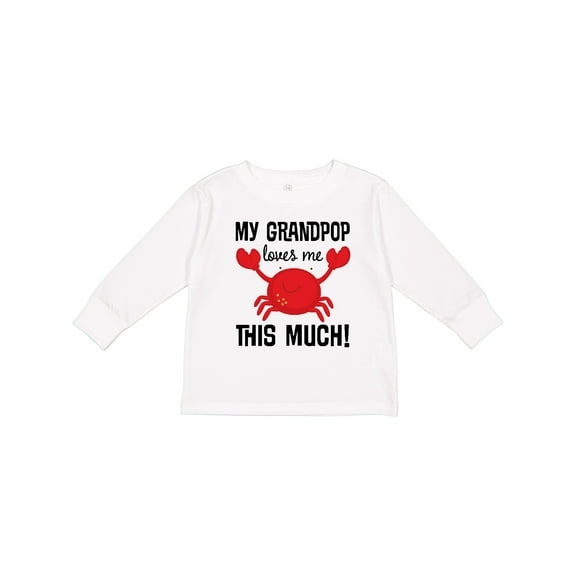 Inktastic My Grandpop Loves Me crab Boys or Girls Long Sleeve Toddler T-Shirt
