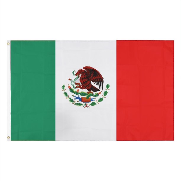 Bandera nacional de México, 150 x 90 cm, 100% poliéster, duradera