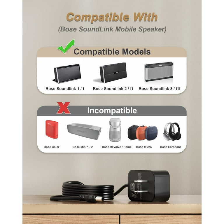 VHBW Bose Soundlink Speaker Charger 17V~20V AC Power Cord with