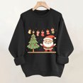 thumbnail image 5 of Craaazy Womens Shirts Merry Christmas Sweatshirt Women Xmas Santa Tree Christmas Snowflake Print Long Sleeve Loose Top Shirts Gifts For Women, 5 of 6