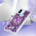 thumbnail image 5 of Glitter Clear Sparkly Bling Case for Xiaomi Redmi A1, Rugged Shockproof Flowing Liquid Floating Cover for Women with Ring Holder Phone Case for Xiaomi Redmi A1  Purple, 5 of 14
