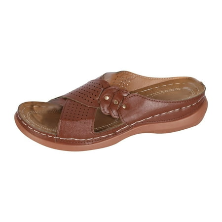 

Fanxing Today s Deals Women Sandals Crystal Jeweled Wedge Sandals Dressy 2023 Casual Summer Glitter Thong Sandal Shoes Brown 6.5