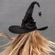 thumbnail image 5 of Sombrero de puntiaguda, accesorio de disfraz de personaje, mago, , mujer, hombre, sombrero para Colgante de Zulema Sombrero negro, 5 of 7