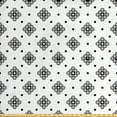 thumbnail image 1 of Geometric Fabric by the Yard, Minimalist Style Monochromatic Pattern of Polka Dots and Circle Rounds, Upholstery Fabric for Dining Chairs Home Decor Accents, Charcoal Grey White by Ambesonne, 1 of 4