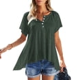 thumbnail image 6 of Sngxgn Women's Crop Tops Short Sleeve Shirts Casual Running T-Shirts(Green,L), 6 of 9