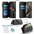 thumbnail image 3 of For Iphone 15 Pro Max Caseme C36 Card Slots Zipper Wallet Rfid Anti-Theft, iPhone 12 Pro Max, 3 of 7