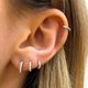 thumbnail image 5 of Pendientes de perforación redondos con hebilla de oreja de circonita de una sola fila de estilo europeo y americano, joyería de moda minimalista para mujer, 5 of 5