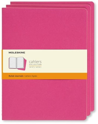 Moleskine Cahier Journal (Set of 3), Extra Large, Ruled, Kinetic Pink (7.5 x 9.75) (Books)