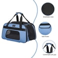 thumbnail image 7 of Petsfit Pet Carrier with Wheels, Rolling Cat Carrier for 2 Small Cats, Airline Approved Pet Carrier with Telescopic Handle Perfect for Travelling Under 15lb,Blue, 7 of 7