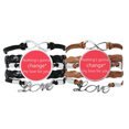 thumbnail image 1 of Nada va a cambiar mi amor Pulsera pareja de cuerdas de cuero Unbranded M, 1 of 3