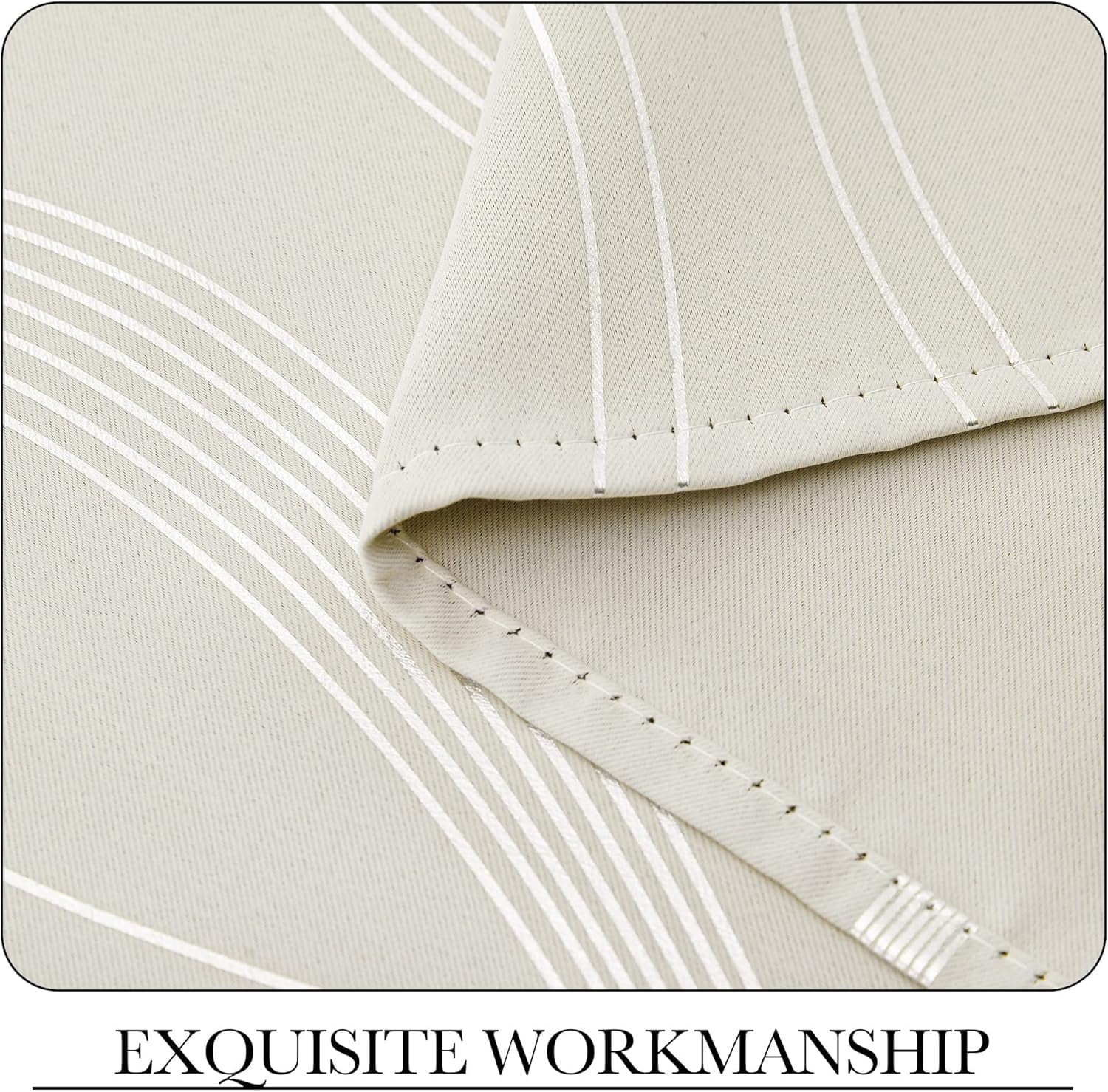 2pcs 84in (L) x 52in (W) blackout curtains, thickened and encrypted material, suitable for bedrooms, dining rooms, living rooms, blackout, winter warmth, summer blackout, new home decoration （Beige）