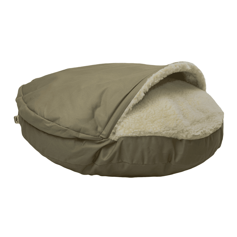Snoozer Cozy Cave Dog Bed, Extra Large, Khaki, Hooded Nesting Dog Bed