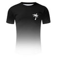thumbnail image 6 of Lycaql Short Sleeve Shirts for Men Gradient Print Vacation Top T Shirt Men's Casual Crew Neck Male Summer Beach Gradient Print T Shirt Blouse Short Sleeve O Neck Tops T Shirt(Black,XL), 6 of 6
