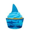 Creative Converting 095887 Shark Splash - Cupcake Wrappers, with Picks - Case of 144
