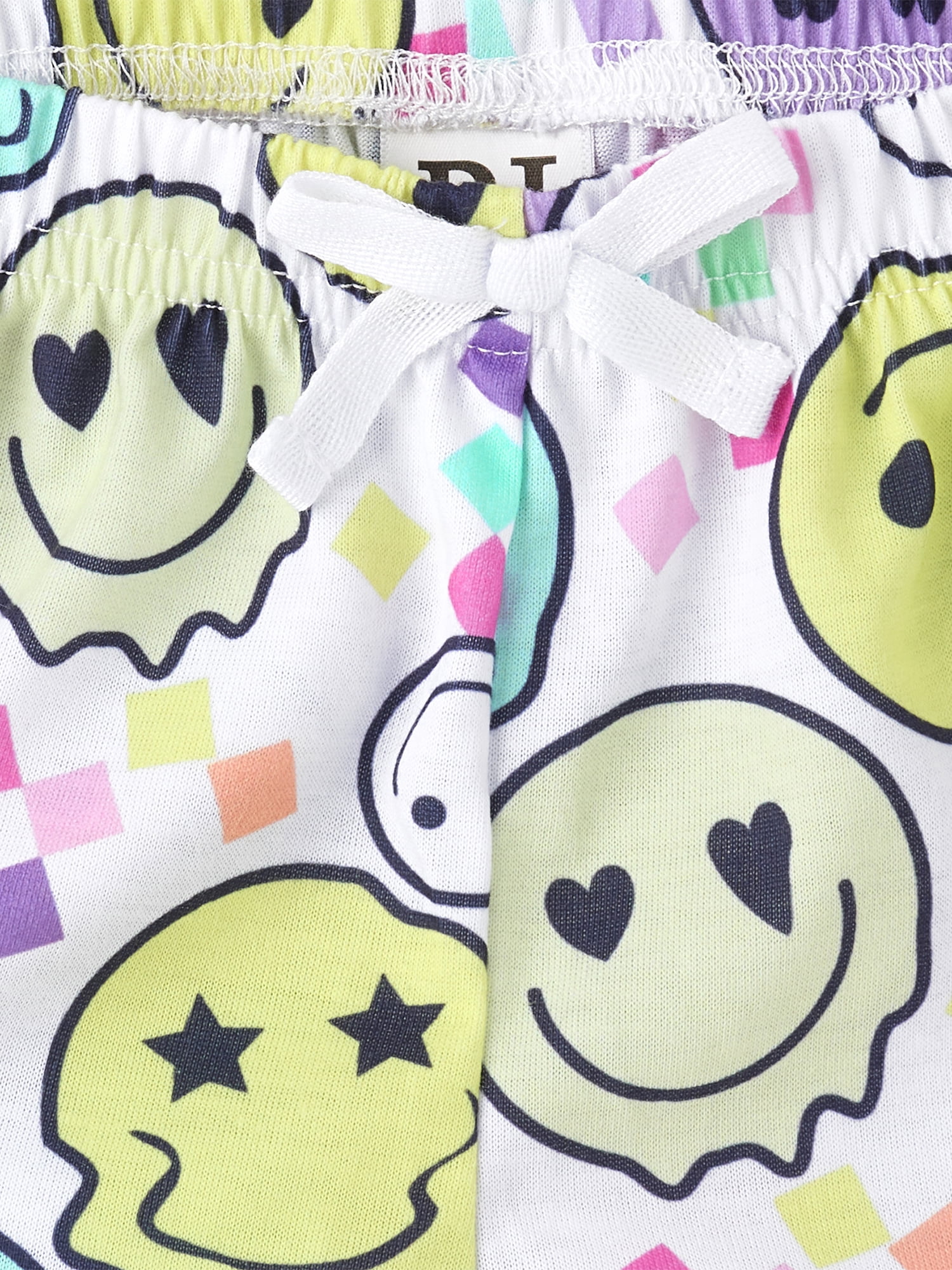 The Children's Place Girls Short Sleeve Allover Happy Faces PJs, 2-Piece, Sizes XS-XXL