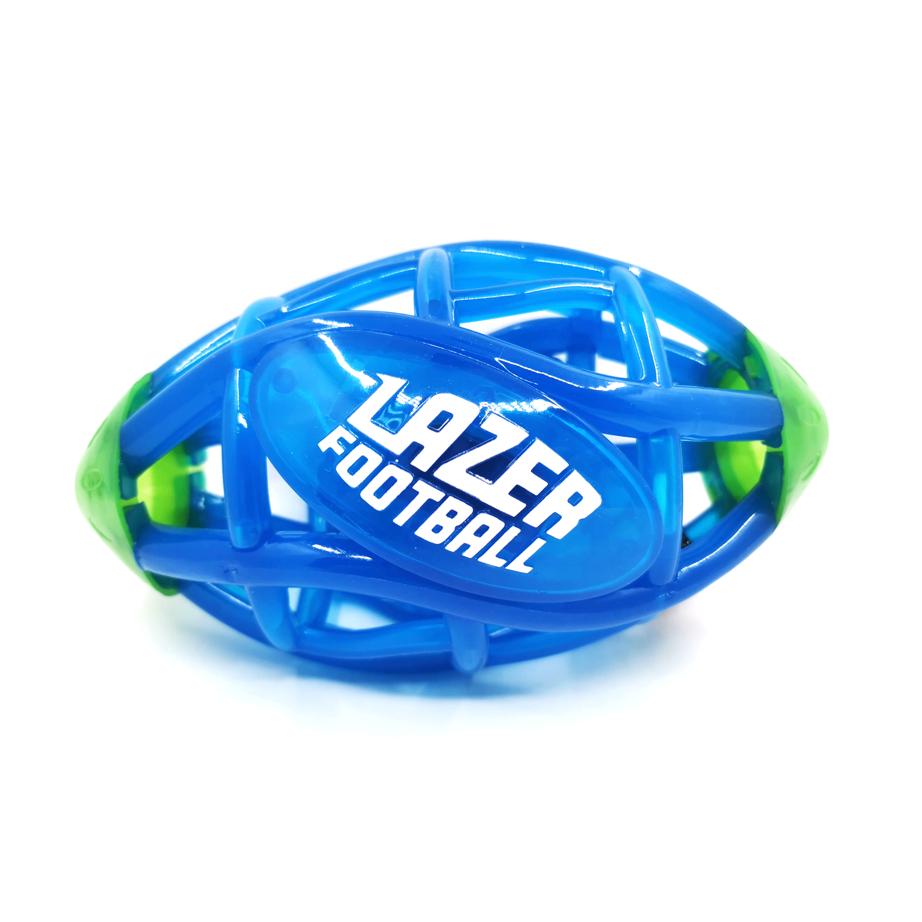 Lazer Light Up Glow Rubber Toy Football, Green and Blue, Pee Wee Size 3 - image 2 of 5