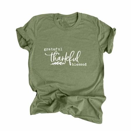 

Clearance Green Tops for Women Blouses for Women Women s Casual Print Pullover Short Sleeve T-Shirt Tops Shirt Round-Neck Corset Tops for Women Green L