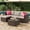 Brown/Light Gray, variant on IdealHouse 5-Piece Outdoor Sectional Sofa Set, All-Weather PE Rattan Patio Furniture with Ottoman & Tempered Glass Table, Convertible Garden Couch for Backyard, Porch, Poolside (Gray/Light Gray)