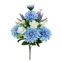 Mainstays 21in Indoor Artificial Dahlia Mix Bouquet, Blue Color