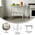 thumbnail image 3 of Flash Furniture 24x36 Portable Prep and Work Table with NSF Certified 18 Gauge Stainless Steel Top Shelf and Adjustable Galvanized Steel Undershelf, 3 of 8