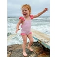 thumbnail image 6 of BemeyourBBs Cute Toddler Baby Girl Striped One Piece Swimsuit Infant Girl Bathing Suit Ruffle Flying Sleeve Square Neck Back Bow Swimwear Summer Pool Beachwear, 6 of 9